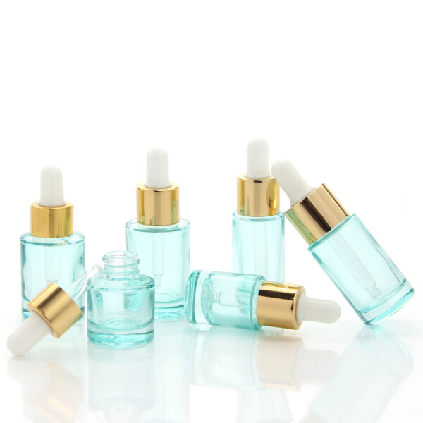 mini round glass serum dropper bottle