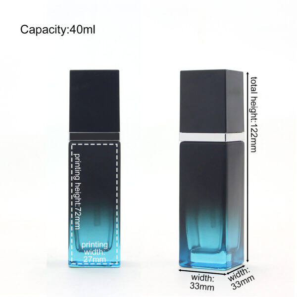 square customized glass foundation pump bottle