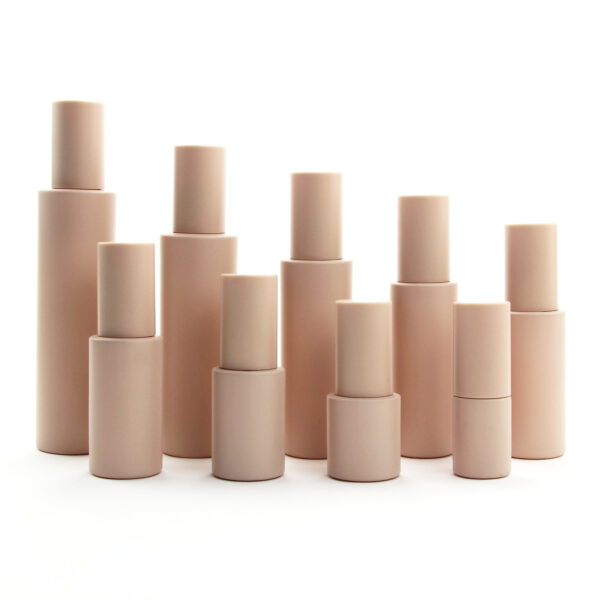 flat shoulder nude glass lotion pump bottle