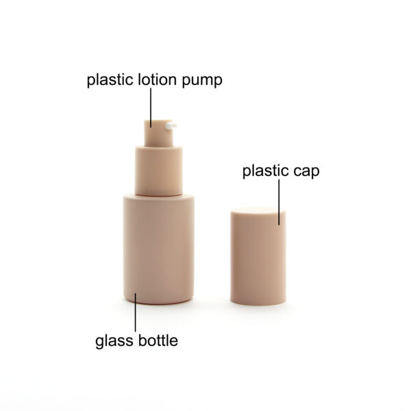 flat shoulder nude glass lotion pump bottle