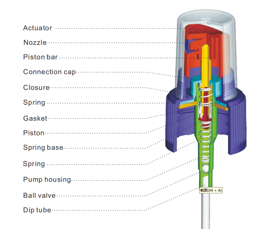 plastic/aluminum spray